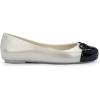 imagemini melissa Sweet Love Cap Toe Ballet Flats for Big Kids  Jelly Shoes for Girls with Cute Bow Toe Accent and Adjustable StrapsPearly WhiteBlack