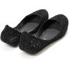 imagemini melissa Campana Papel Flats for Kids  Comfortable ampamp Cute ClosedToe Jelly Flat Shoes with Interwoven CutOut Design for GirlsBlack Glitter