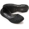 imagemini melissa Campana Papel Flats for Kids  Comfortable ampamp Cute ClosedToe Jelly Flat Shoes with Interwoven CutOut Design for GirlsBlack Glitter