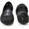 imagemini melissa Campana Papel Flats for Kids  Comfortable ampamp Cute ClosedToe Jelly Flat Shoes with Interwoven CutOut Design for GirlsBlack Glitter