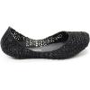 imagemini melissa Campana Papel Flats for Kids  Comfortable ampamp Cute ClosedToe Jelly Flat Shoes with Interwoven CutOut Design for GirlsBlack Glitter