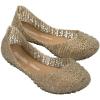 imagemini melissa Campana Papel Flats for Kids  Comfortable ampamp Cute ClosedToe Jelly Flat Shoes with Interwoven CutOut Design for GirlsGold Glitter