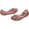 imagemini melissa Campana Papel Flats for Kids  Comfortable ampamp Cute ClosedToe Jelly Flat Shoes with Interwoven CutOut Design for GirlsRose Glitter
