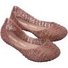 imagemini melissa Campana Papel Flats for Kids  Comfortable ampamp Cute ClosedToe Jelly Flat Shoes with Interwoven CutOut Design for GirlsRose Glitter