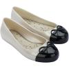 imagemini melissa Sweet Love Cap Toe Ballet Flats for Big Kids  Jelly Shoes for Girls with Cute Bow Toe Accent and Adjustable StrapsPearly WhiteBlack