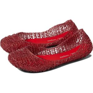 imagemini melissa Campana Papel Flats for Kids  Comfortable ampamp Cute ClosedToe Jelly Flat Shoes with Interwoven CutOut Design for GirlsGlitter Red