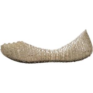imagemini melissa Campana Papel Flats for Kids  Comfortable ampamp Cute ClosedToe Jelly Flat Shoes with Interwoven CutOut Design for GirlsGold Glitter