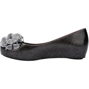 imagemini melissa Girls Ultragirl Springtime Kids Ballet FlatGlitter Black
