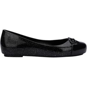 imagemini melissa Sweet Love Cap Toe Ballet Flats for Big Kids  Jelly Shoes for Girls with Cute Bow Toe Accent and Adjustable StrapsBlack