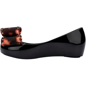 imagemini melissa Ultragirl Classic Bow Ballet Flats for KidsBlackTortoise Shell
