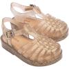 imagemini melissa Possession Kids Sandal  Comfortable Fisherman Style Kids Jelly Shoes for Toddlers and Girls Adjustable FitBeige Silver Glitter