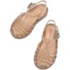imagemini melissa Possession Kids Sandal  Comfortable Fisherman Style Kids Jelly Shoes for Toddlers and Girls Adjustable FitBeige Silver Glitter