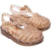 imagemini melissa Possession Kids Sandal  Comfortable Fisherman Style Kids Jelly Shoes for Toddlers and Girls Adjustable FitShiny Elements  Beige Glitter