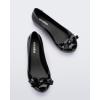 imagemini melissa Ultragirl with Bow Ballet Flats for Girls Comfortable ampamp Cute Peep Toe Jelly Flat Shoes with Transparent Upper and Small Bow for KidsBlack