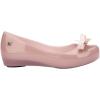 imagemini melissa Ultragirl with Bow Ballet Flats for Girls Comfortable ampamp Cute Peep Toe Jelly Flat Shoes with Transparent Upper and Small Bow for KidsBeige