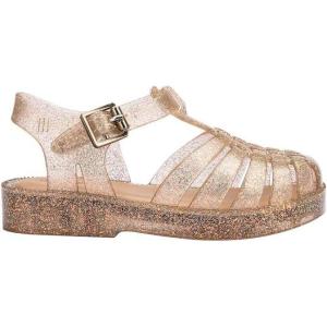 imagemini melissa Possession Kids Sandal  Comfortable Fisherman Style Kids Jelly Shoes for Toddlers and Girls Adjustable FitBeige Silver Glitter