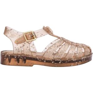 imagemini melissa Possession Kids Sandal  Comfortable Fisherman Style Kids Jelly Shoes for Toddlers and Girls Adjustable FitShiny Elements  Beige Glitter