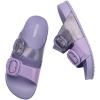 imagemini melissa Cozy Jelly Slides for Kids  Slipon Jelly Shoes Slip On Sandals for Girls Open Toe Summer Shoes AdjustableLilacGlitter