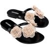imagemini melissa Harmonic Collection Girls Flip Flops  Kids Slip On Sandals Jelly ShoesHarmonic Springtime  BlackBeige