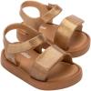 imagemini melissa Jump Sandals for Babies ampamp Toddlers  Papete Jelly Sandal wVelcro Fastener Comfy Sandals for Toddler GirlsBeigeGold
