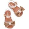 imagemini melissa Mar Hot Sandals for Babies ampamp Toddlers  Sparkly Sandals wHeart Buckle ampamp Bow for Baby Girls Kids Jelly ShoesMar Sweet  Milky BeigeBrown