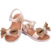 imagemini melissa Mar Hot Sandals for Babies ampamp Toddlers  Sparkly Sandals wHeart Buckle ampamp Bow for Baby Girls Kids Jelly ShoesMar Sweet  Milky BeigeBrown