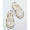 imagemini melissa Mar Hot Sandals for Babies ampamp Toddlers  Sparkly Sandals wHeart Buckle ampamp Bow for Baby Girls Kids Jelly ShoesWhiteGlitter