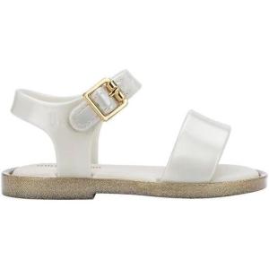 imagemini melissa Mar Hot Sandals for Babies ampamp Toddlers  Sparkly Sandals wHeart Buckle ampamp Bow for Baby Girls Kids Jelly ShoesWhiteGlitter