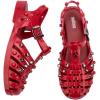 imageMelissa Possession Jelly Sandal for Women  The Original Jelly Shoe Fishermans Sandal with Adjustable Strap and Side BuckleStuds  Red