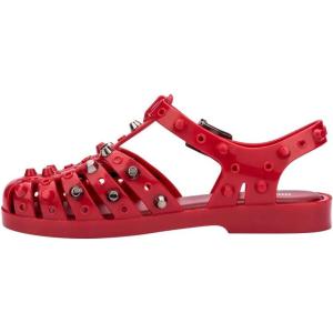 imageMelissa Possession Jelly Sandal for Women  The Original Jelly Shoe Fishermans Sandal with Adjustable Strap and Side BuckleStuds  Red