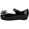 imagemini melissa Ultragirl Collection Mary Jane Flats for Toddlers and Babies  Comfortable ampamp Cute Peep Toe Jelly Flat Shoes with Transparent Upper and Small Bow for Little GirlsGlitter Black