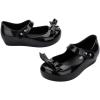 imagemini melissa Ultragirl Collection Mary Jane Flats for Toddlers and Babies  Comfortable ampamp Cute Peep Toe Jelly Flat Shoes with Transparent Upper and Small Bow for Little GirlsUltragirl Bow  Black
