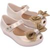 imagemini melissa Ultragirl Collection Mary Jane Flats for Toddlers and Babies  Comfortable ampamp Cute Peep Toe Jelly Flat Shoes with Transparent Upper and Small Bow for Little GirlsMilky BeigeBrown