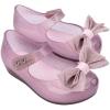 imagemini melissa Ultragirl Collection Mary Jane Flats for Toddlers and Babies  Comfortable ampamp Cute Peep Toe Jelly Flat Shoes with Transparent Upper and Small Bow for Little GirlsGlitter Pink