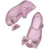 imagemini melissa Ultragirl Collection Mary Jane Flats for Toddlers and Babies  Comfortable ampamp Cute Peep Toe Jelly Flat Shoes with Transparent Upper and Small Bow for Little GirlsGlitter Pink