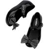 imagemini melissa Ultragirl Collection Mary Jane Flats for Toddlers and Babies  Comfortable ampamp Cute Peep Toe Jelly Flat Shoes with Transparent Upper and Small Bow for Little GirlsGlitter Black