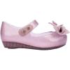 imagemini melissa Ultragirl Collection Mary Jane Flats for Toddlers and Babies  Comfortable ampamp Cute Peep Toe Jelly Flat Shoes with Transparent Upper and Small Bow for Little GirlsGlitter Pink
