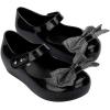 imagemini melissa Ultragirl Collection Mary Jane Flats for Toddlers and Babies  Comfortable ampamp Cute Peep Toe Jelly Flat Shoes with Transparent Upper and Small Bow for Little GirlsGlitter Black