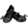 imagemini melissa Ultragirl Collection Mary Jane Flats for Toddlers and Babies  Comfortable ampamp Cute Peep Toe Jelly Flat Shoes with Transparent Upper and Small Bow for Little GirlsGlitter Black