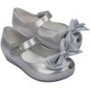 imagemini melissa Ultragirl Collection Mary Jane Flats for Toddlers and Babies  Comfortable ampamp Cute Peep Toe Jelly Flat Shoes with Transparent Upper and Small Bow for Little GirlsPearly Silver