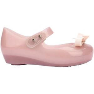 imagemini melissa Ultragirl Collection Mary Jane Flats for Toddlers and Babies  Comfortable ampamp Cute Peep Toe Jelly Flat Shoes with Transparent Upper and Small Bow for Little GirlsUltragirl Bow  Beige