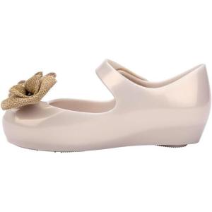 imagemini melissa Ultragirl Collection Mary Jane Flats for Toddlers and Babies  Comfortable ampamp Cute Peep Toe Jelly Flat Shoes with Transparent Upper and Small Bow for Little GirlsMilky BeigeBrown