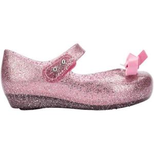 imagemini melissa Ultragirl Collection Mary Jane Flats for Toddlers and Babies  Comfortable ampamp Cute Peep Toe Jelly Flat Shoes with Transparent Upper and Small Bow for Little GirlsUltragirl Bow  Glitter Pink