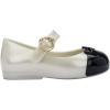 imagemini melissa Sweet Love Cap Toe Mary Jane Shoes for Toddlers  Jelly Flats for Girls with Cute Bow Toe Accent and Adjustable StrapsPearly WhiteBlack
