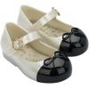 imagemini melissa Sweet Love Cap Toe Mary Jane Shoes for Toddlers  Jelly Flats for Girls with Cute Bow Toe Accent and Adjustable StrapsPearly WhiteBlack