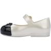 imagemini melissa Sweet Love Cap Toe Mary Jane Shoes for Toddlers  Jelly Flats for Girls with Cute Bow Toe Accent and Adjustable StrapsPearly WhiteBlack