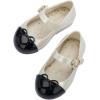 imagemini melissa Sweet Love Cap Toe Mary Jane Shoes for Toddlers  Jelly Flats for Girls with Cute Bow Toe Accent and Adjustable StrapsPearly WhiteBlack
