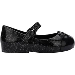 imagemini melissa Sweet Love Cap Toe Mary Jane Shoes for Toddlers  Jelly Flats for Girls with Cute Bow Toe Accent and Adjustable StrapsBlack