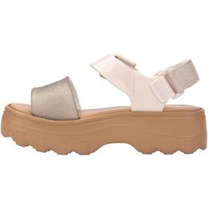 imageMelissa Kick Off Platform Sandals for Women  Super Soft and Flexible Vegan Chunky Platform Sandal with Adjustable Straps and Open Toe DesignBeigeGlitter