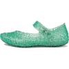 image:imageMelissa Mini Campana Papel Flats for Babies Toddlers  Comfortable amp Cute CloseToe Jelly Flat Shoes with MaryJane Strap amp Interwoven CutOut DesignGlitter Green